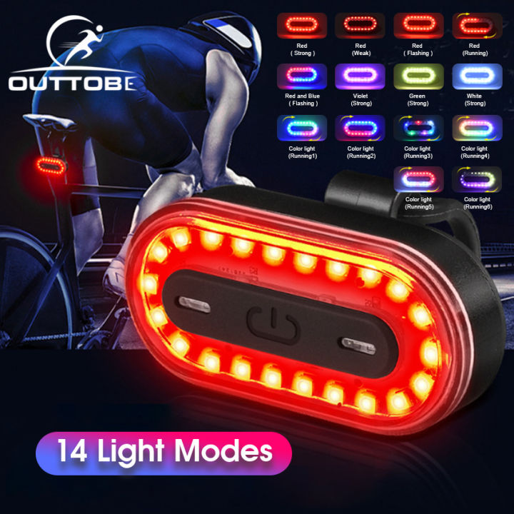 Outtobe Bike Light Bicycle Mini Tail Lamp Rear Safety Warning