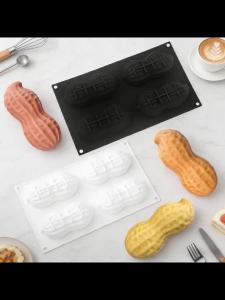 Khuôn Làm Sôcôla Silicon Hình Hạt Đậu Thân Thiện Với Môi Trường Đạt Chuẩn Thực Phẩm Dụng Cụ Làm Bánh Tráng Miệng Nhà Bếp Dùng Cho Bánh Mousse Pháp Dụng Cụ Làm Bánh Ngọt Có Tùy Chọn 1/3/4 Ô.