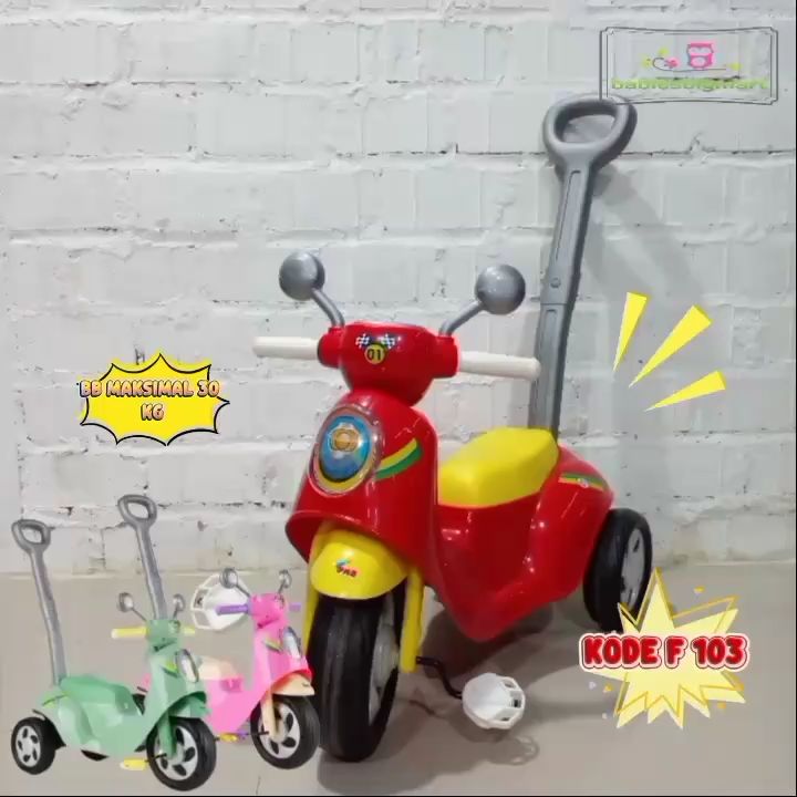 Sepeda Anak Roda Tiga PMB F 103 SPIVA Tricycle Vespa Ride On