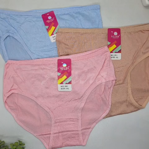 GUIYING 6PCS 3PCS Celana Dalam Wanita Dewasa Polos Bahan Katun Lembut Dan Adem