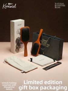 KRRAMEL | Luxurious Maple Wood Cushion Paddle Brush