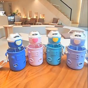 กระติกน้ำเด็ก ขวดน้ำเด็กไปโรงเรียน 600mlขวดน้ำเด็กอนุบาล ขวดน้ำเด็ก น่ารัก พกพา