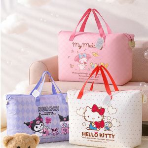 Sanrio | Genuine Sanrio Hellokitty Large Capacity Clothing Storage Classification Luggage Bags Cotton Quilt Storage Bag Travel Bag