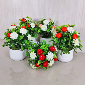 Tanaman Buah Hias Pot Bunga Plastik Mini Fruit Ornamen Artificial Dekorasi Ruangan Cantik PBP114