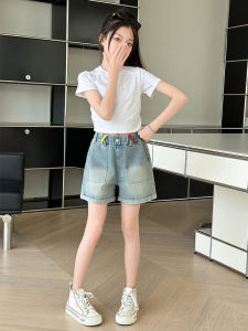 Breathable Girls Jeans Shorts
