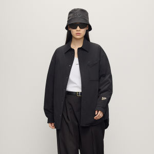 Guvet | Light Thin Black Gold Goose Down Quilted Jacket