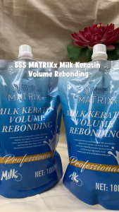 SSS Matrixx Milk Keratin Volume Rebonding 2in1 1000ml | Hair Straightening & Repair Treatment | Salon Use