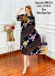 DASTER KLOK BATIK CAP PREMIUM MAHALINI LD 110 BUSUI RAYON SUPER BATIK PEKALONGAN
