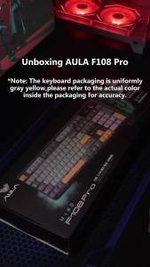 AULA | Bàn Phím Cơ Không Dây AULA F108 Pro V2 RGB Bố Cục 100% Màn Hình TFT Ba Chế Độ 8KHz Hot-Swap Gasket 10000mAh Cho PC