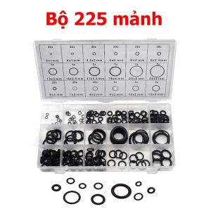 P PMC Bộ 225 Chiếc Vòng Chữ O Cao Su Nitrile Màu Đen Có Hộp Vòng Đệm Dầu Các Loại Vòng Đệm Vòng Đệm Ống Nước