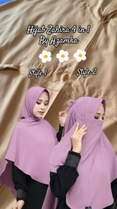 Baru Azamka Hijab Zahira Kerudung Niqob Syari AZ 146 3 In 1 Jumbo Jersey Ity Premium