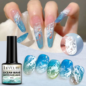 LILYCUTE 1/3pcs 7ml Blooming Nail Polish Ocean Wave Watercolor Liquid Effect Nail Art Varnish No Need Lamp Air Dry