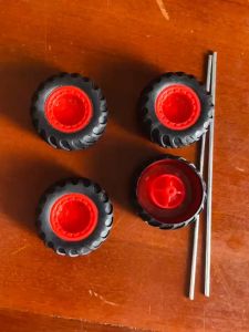 4 CÁI - Bánh xe mini vỏ cao su đường kính 38mm lỗ trục 2mm rất đẹp để chế xe DIY steam stem - HM0391