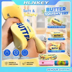 HLINKEY Colorful Squishy Cheese Fidget Toy PU Elastic Butter Stick Squeeze Toy Stress Relief Anxiety Game Funny Prank Gift