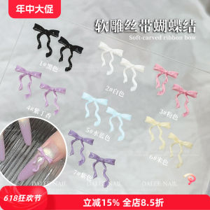 New Soft Sculpture Ribbon Butterfly Knot Nail Art Candy Color Soft Butterfly Knot Nail Decorations Beauty Tools from China