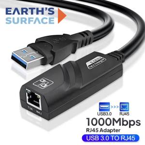 1000Mbps USB 3.0 Gigabit Ethernet Adapter RJ45 LAN Card for PC Laptop MacBook Windows 10/11 Xiaomi Box Nintendo Switch USB Cable