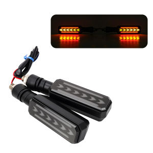 KEVANLY | 2pcs LED Motorcycle Turn Signal Light Universal DRL Led Daytime Running Lamp Dual Color Flowing Flashing Indicator Light