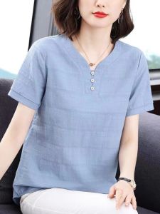 HUAXUNRAN | Comfortable Loose-Fit Cotton Short Sleeve T-Shirt for Women