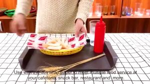 10pcs/5pcs Food Serving Tray Plastic Food Tray Fries Tray Basket Food Serving Tray Basket Flat Bottom Oval Fast Food Platter