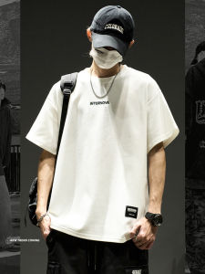 เสื้อยืดแขนสั้นผู้ชาย สไตล์อเมริกัน ทรงหลวม คอกลม ลายปัก ผ้าฝ้ายผสมโพลีเอสเตอร์ ทรงพอดีตัว สำหรับฤดูร้อน