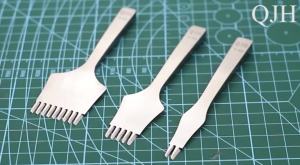 Leathercraft Stitching Oblique Flat Prong Diamond Chisel Pricking Iron Leather Punch 2.7/3.0/3.38/3.85mm Handmade Craft Supplies