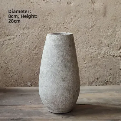 Vintage Chinese Handmade Coarse Ceramic Vase Large