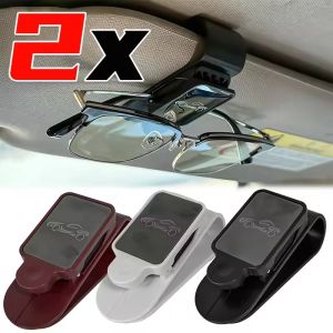 2PCS Car Sun Visor Glasses Holder Clip Stainless Steel Sunglasses Mount For Auto Ticket Card Storage Organizer Interior Accessories