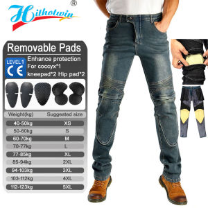 Motorbike Jeans Windproof Plus Velvet Aramid Motorcycle pants Mens Motocross Road Knee Protective winter wnter warm Moto