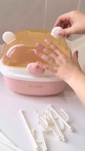 กล่องจัดเก็บขวดนม พร้อมฝากล่องกันฝุ่น ตะแกรงระบายน้ำ กล่องจัดเก็บถ้วยชามเด็ก กล่องจัดเก็บเก็บอุปกรณ์ป้อนอาหารการ์ตูนน่ารัก