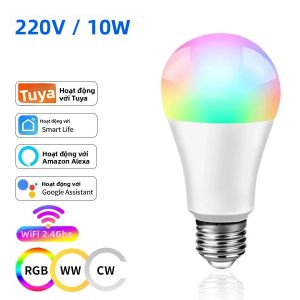 Tuya WiFi Thông Minh Bóng E27 Điều Khiển Giọng Nói Ứng Dụng Có Thể Điều Chỉnh Âm Trần Hẹn Giờ Tắt 10W 15W 20W 220V 110V Cho Phòng Ngủ