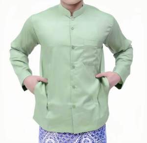 Baju koko pria dewasa saku samping warna polos / alwafi koko haibah