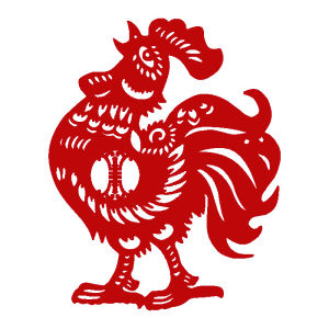 Decorative Flocking Chicken Window Sticker Traditional Chinese Paper Cutting Adhesive Glass Decal Festival Celebration Decoration