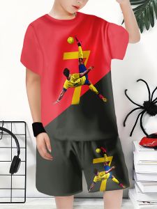 2025 Summer New Ronaldo CR7 Boys and Childrens Set Sports Lightweight and Breathable