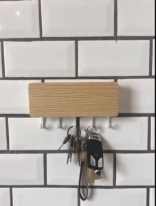 Wooden Key Hanger Wall Mounted Key Holder Organizer Vintage Wall Hook Hanger Wood Shelf
