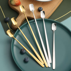 【On Sale】Spoon Long Handle Stainless Steel Teaspoons Creative for Ice Cream Coffee Soup Tea Cocktail