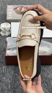 HELIVA WENDY Sepatu Slip On Bustong Wanita Sol Tebal 5cm Aksen Bit Gold 917-10