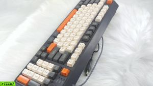 Bàn Phím Led Rainbow Gaming Giả cơ K82 có núm chỉnh âm lượng cho máy tính laptop