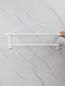 [SG Stock]White Folding Towel Rack Bathroom Storage Hardware Storage Rack Towel Rack