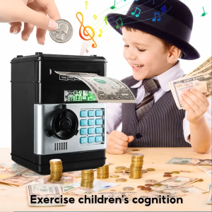 BZAJGEJGESG Mini ATM Machine Piggy Bank Toy Kids Money Saving Box Digital Password Intelligent Bank Toy Coin Bank Money Saver Children Early Learning Education Toy