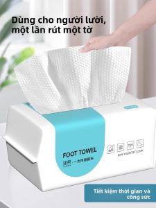 MONLEYTA | Khăn lau chân dùng một lần dày loại bỏ khăn lau chân bằng vải cotton và sợi tre dùng cho gia đình và người lười biếng
