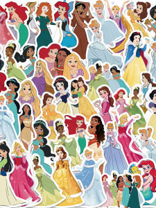 Công Chúa Disney Dán Bộ Sưu Tập Dễ Thương Tuyết Trắng Lọ Lem Trang Trí Miếng Dán Chống Thấm Nước Trẻ Em Thêu Sò Ốp Điện Thoại Hành Lý Trang Trí