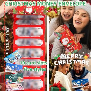 Creative Birthday Folding Cash Holder For Kids 10 Slot Christmas Money Holder for Cash Surprise Money Gift Folding Cash Holder Red Envelope for New Year for Party Thanksgiving Gifts Party