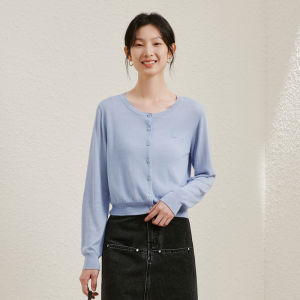 Yigue | Popular Spring New Round Neck Knit Cardigan