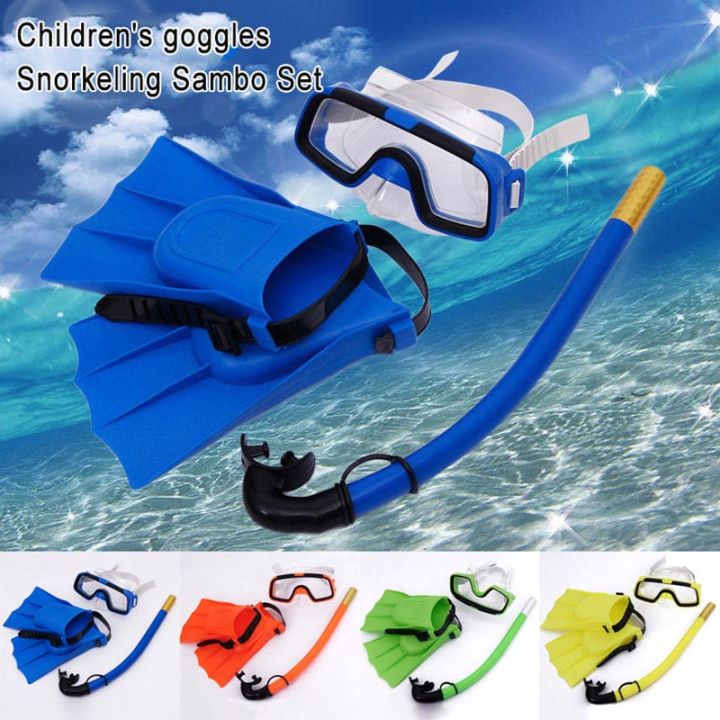 Children Diving Mask Set Anti-Fog Swimming Goggle Masks Snorkel Fins ...