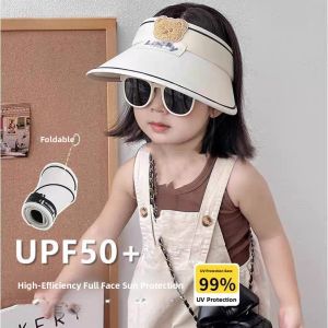 MONLEYTA | Childrens UV Protection Sun Hat Summer Big Brim Hat Girls Outing Anti-Uv Cap Boys Baby Travel Sunshade Empty Top Hat