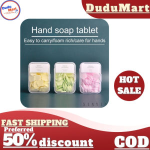 DuduMart 100PCS Disposable Soap Paper Travel Soap Paper Washing Hand Bath Clean Scented Slice Sheets