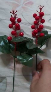 Cây cành cherry nhựa cắm bình trang trí  điểm bó hoa hộp quà