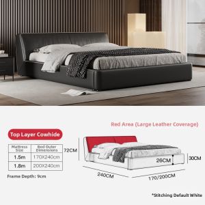 VATAR | Genuine Leather Bed Double Bed 1.8m