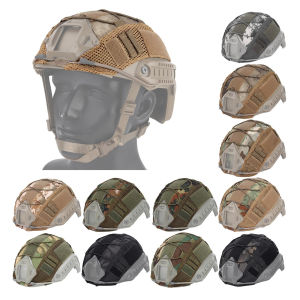 Tactical Helmet Cover Camo FAST Airsoft Paintball High-cut Helmet Cloth Hunting Shooting Helmet Accessories with Elastic Cord