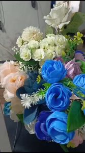 tangkai bunga daun plus aksesoris bunga mawar 5 cm jual per lusin